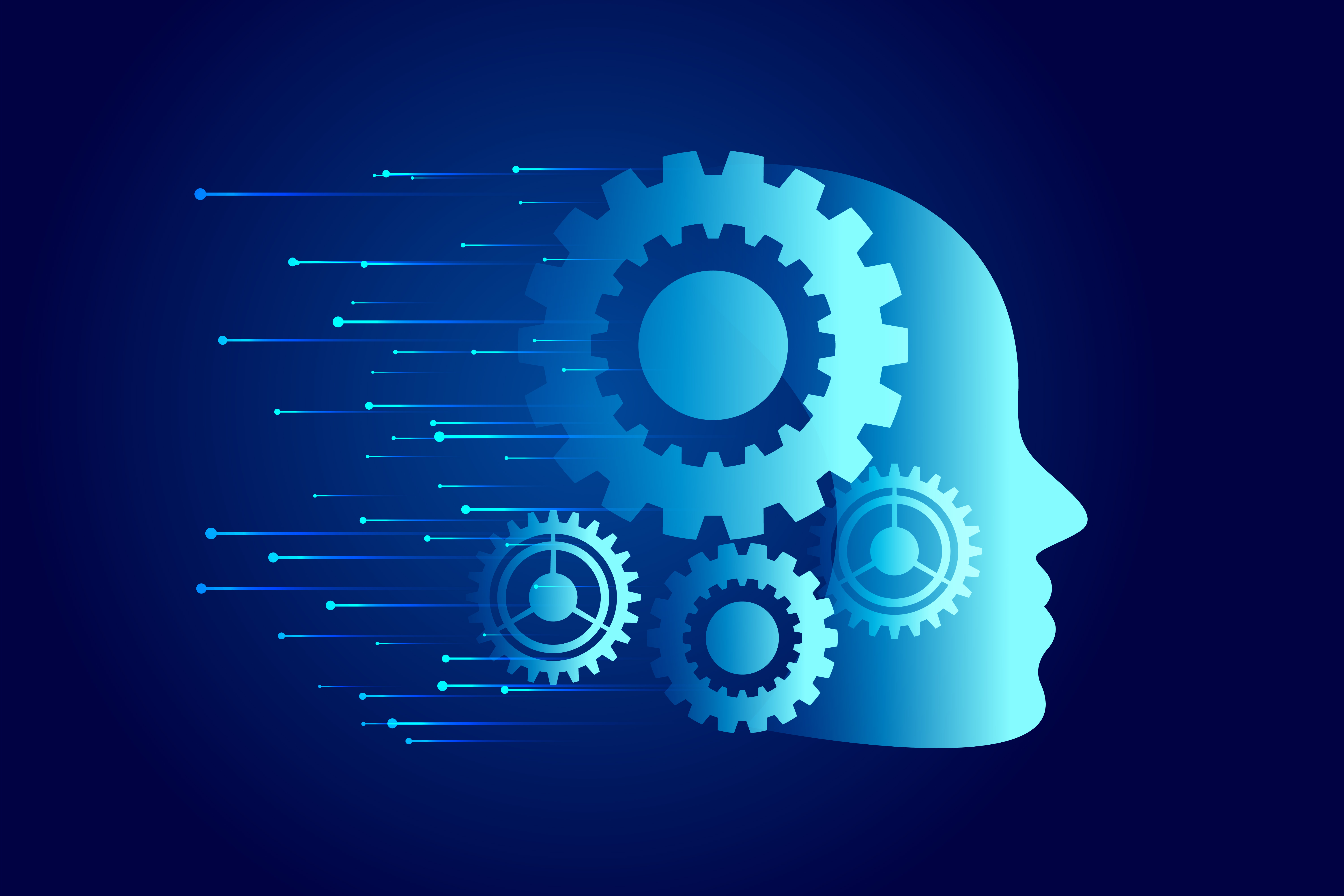 Hands typing on laptop with service icons